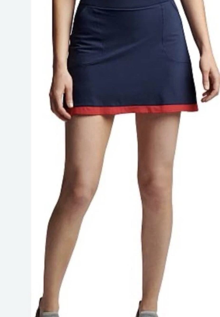 Peter Millar Sally Trim Golf Skort, Navy/Red, Size XS New